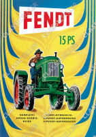 Fendt 15 PS Dieselross Traktor Schlepper Anbauger&auml;te Reklame Hydraulik Poster Plakat Bild