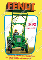 Fendt 24 PS luftgek&uuml;hlt Dieselross Traktor Schlepper Anbauger&auml;te Reklame Poster Plakat Bild