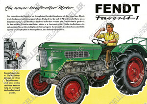 Fendt Favorit 1 Dieselross Schlepper Traktor Reklame Werbung Poster Plakat Bild