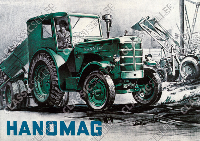 Hanomag R 45 R45 Schlepper Traktor Diesel Reklame Poster Plakat Bild