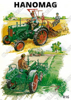 Hanomag R 16 R16 Schlepper Traktor Diesel Reklame Landschaft Poster Plakat Bild