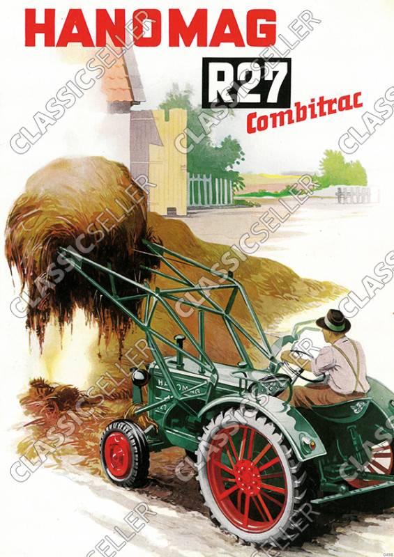 Hanomag Combitrac R 27 R27 Schlepper Traktor Diesel Reklame Poster Plakat Bild