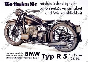 BMW Typ R 5 Motorrad 500 ccm 24 PS R5 Touren-Sport Poster Plakat Bild
